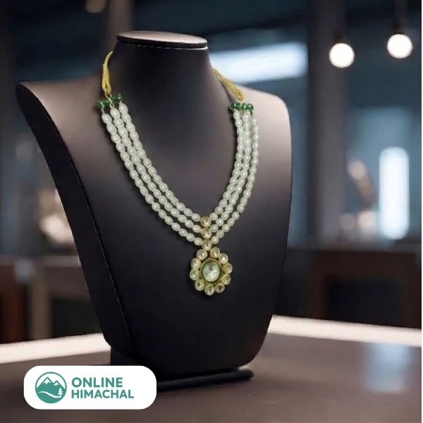 Classic Pearl Necklace with Floral Pendant