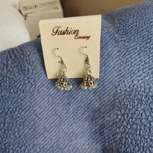 Traditional Oxidized Silver Earrings