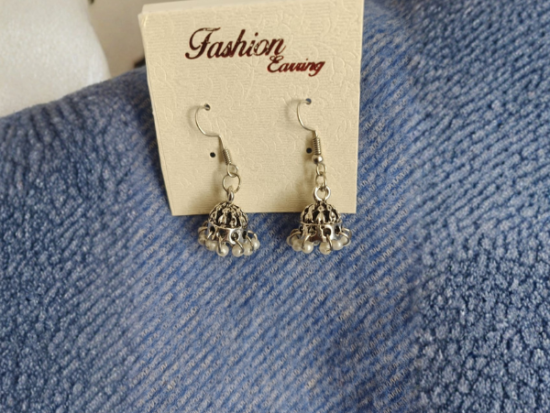 Traditional Oxidized Silver Earrings