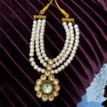 Pearl Necklace with Floral Pendant