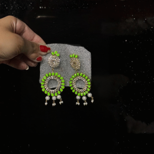 jhumki Peacock Green Jhumki Earrings